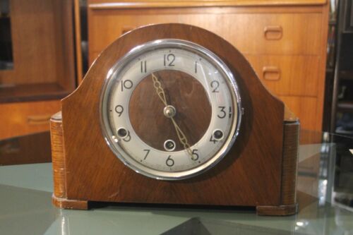 Vintage British Bentima / Perivale Art Deco 8-Day Mantel Clock