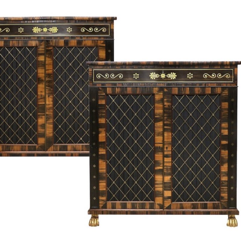 Regency calamander cabinets are sale highlight Antique Collecting