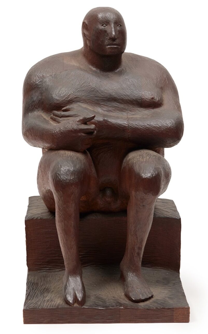 Seated Man by Leonard Baskin