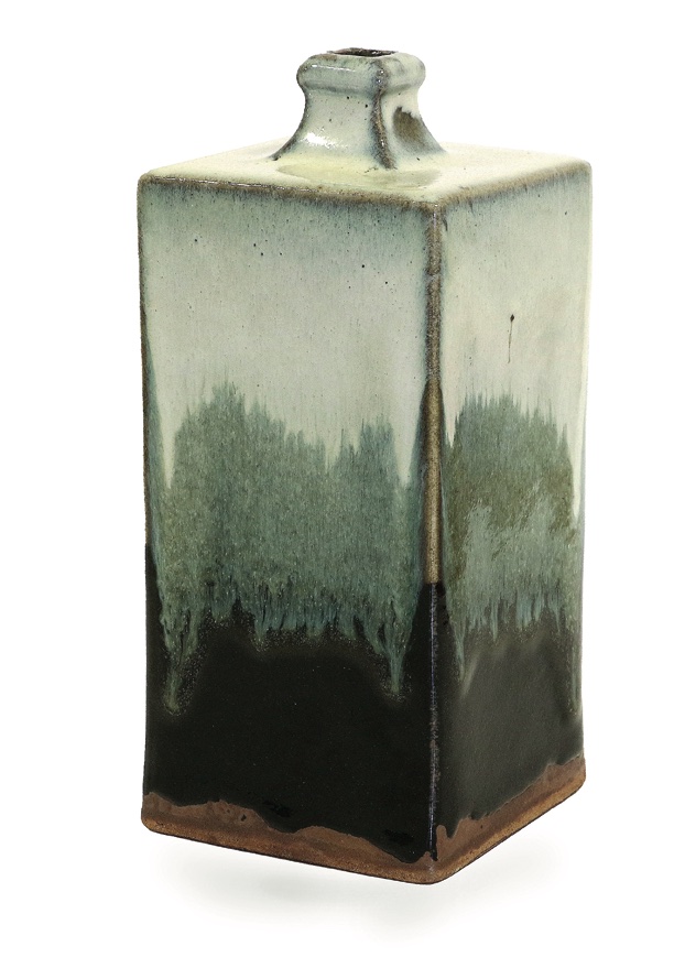 Shoji Hamada (1894-1978) a stoneware press-moulded bottle vase from 1972