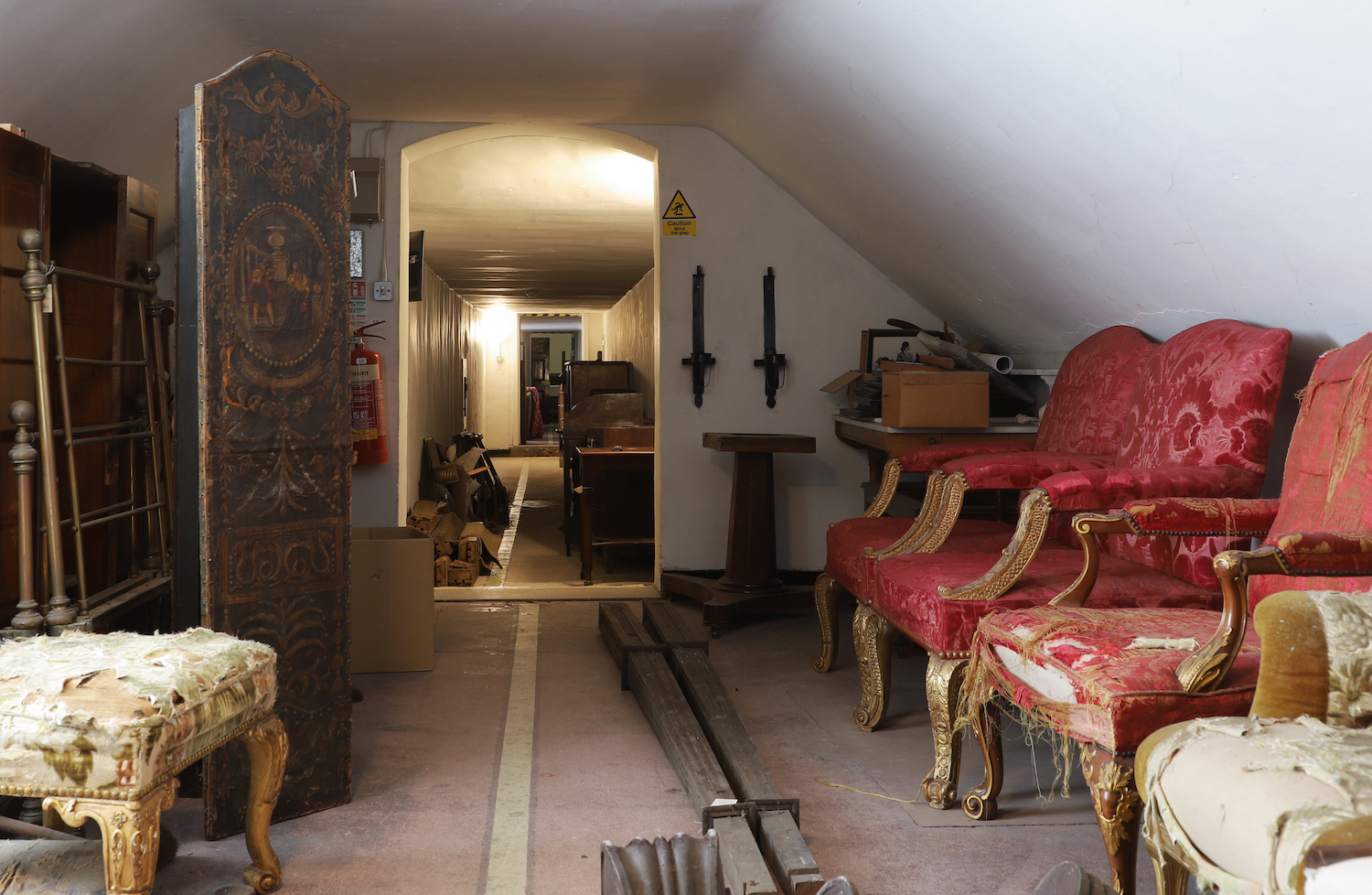 An attic at Holkham Hall in Norfolk