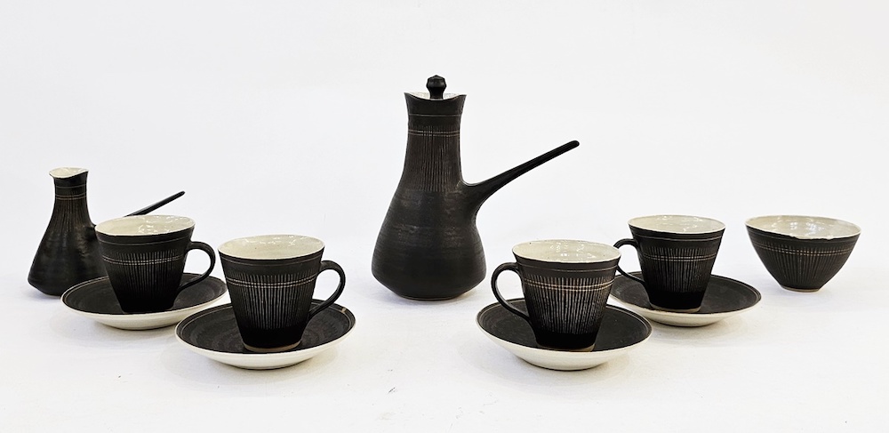 A stoneware coffee set by Lucie Rie