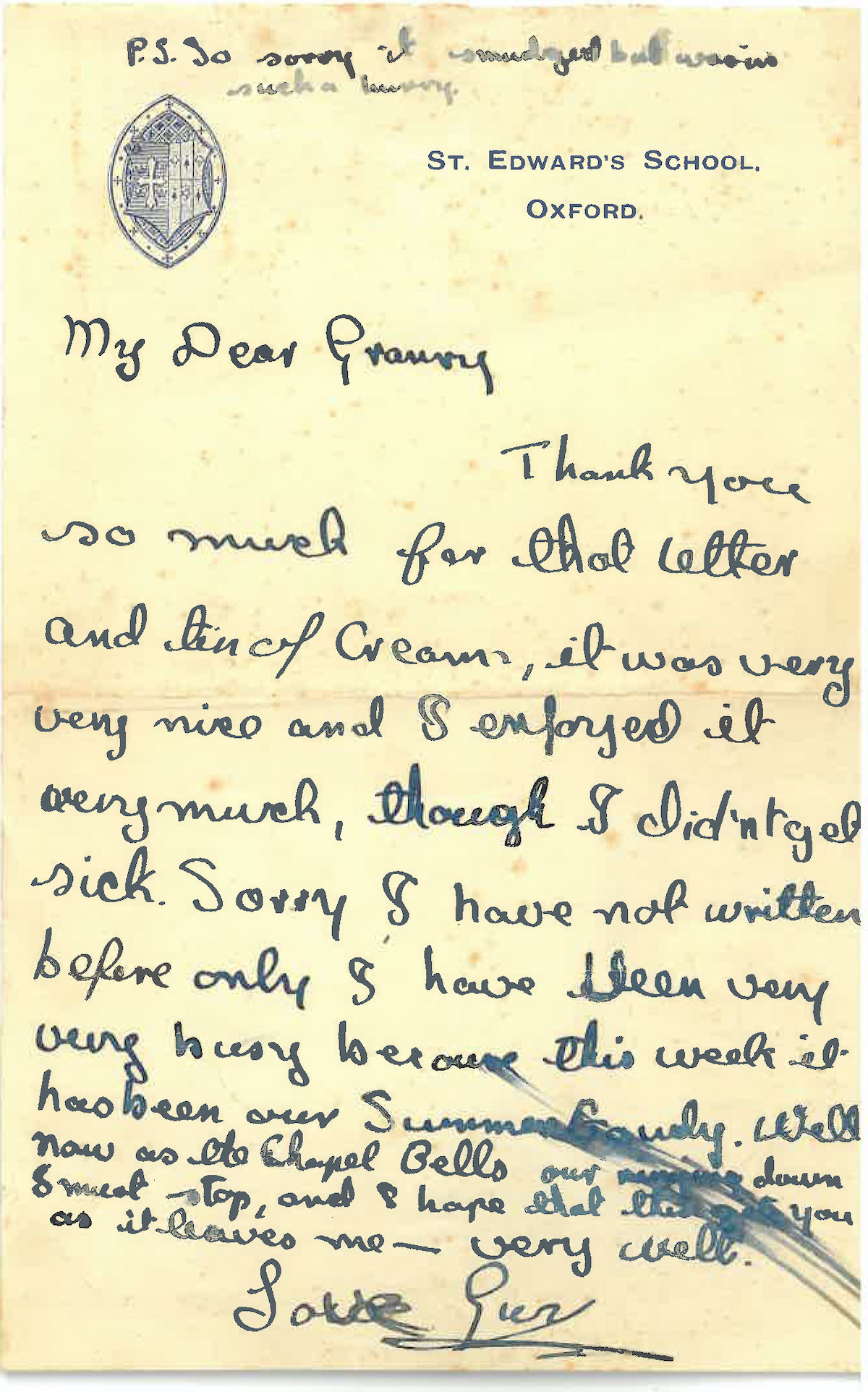 A childhood letter from Dambusters' legend Guy Gibson 