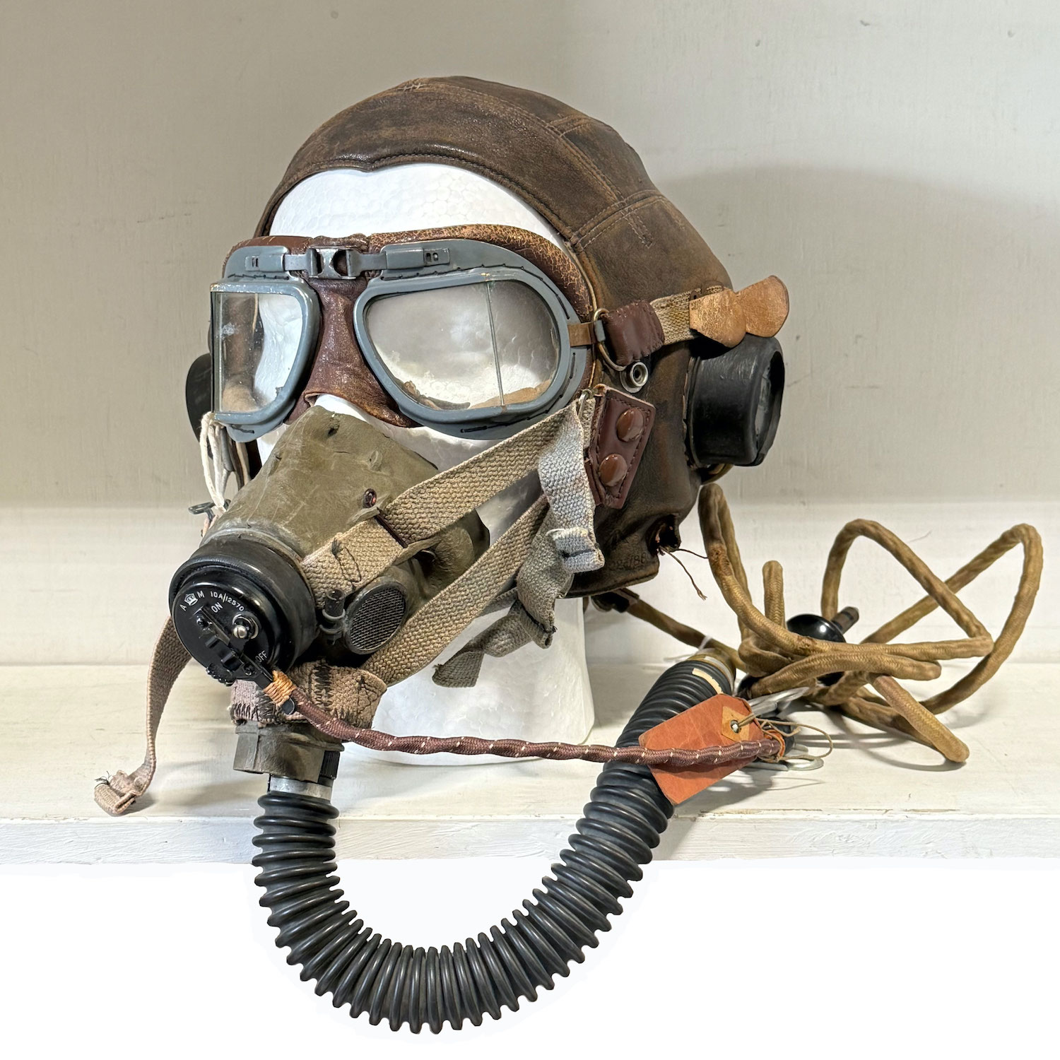 A World War 2 Lancaster bomber flying mask