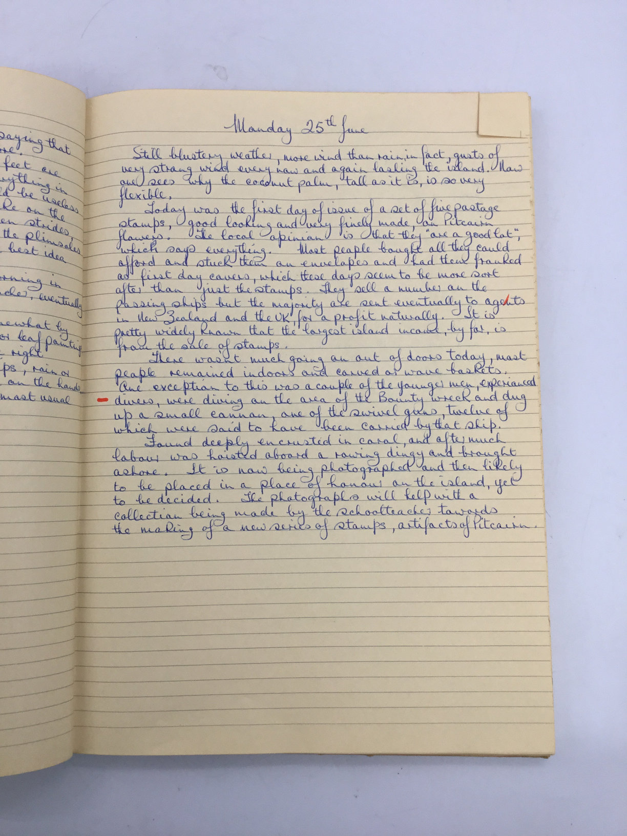 A log book that belonged to John Coleman