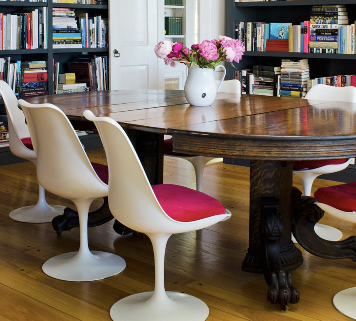 Saarinen Chairs combined with 19th century Table- Styylish