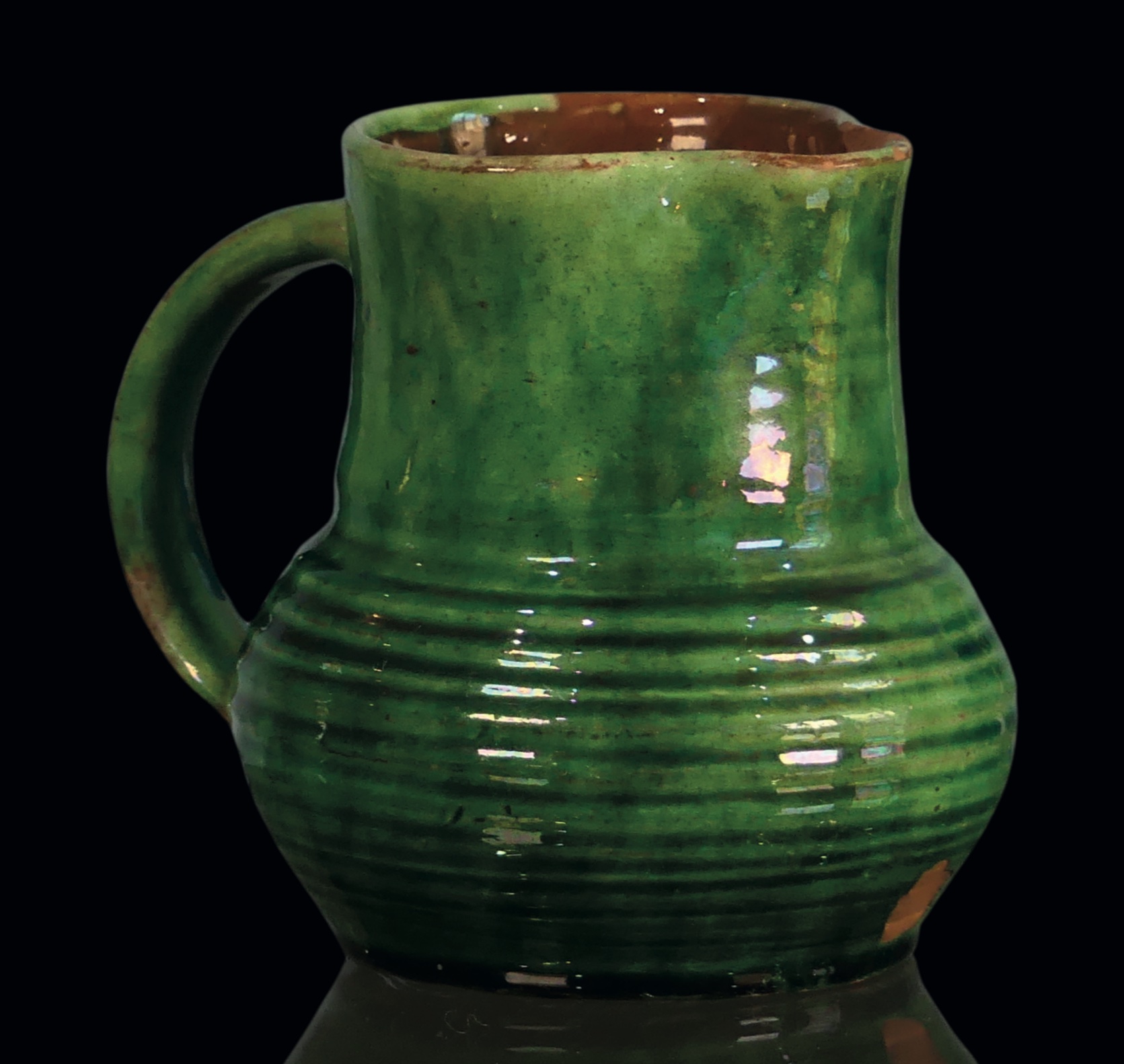 Edwin Beer Fishley (1832-1912) jug in vibrant green