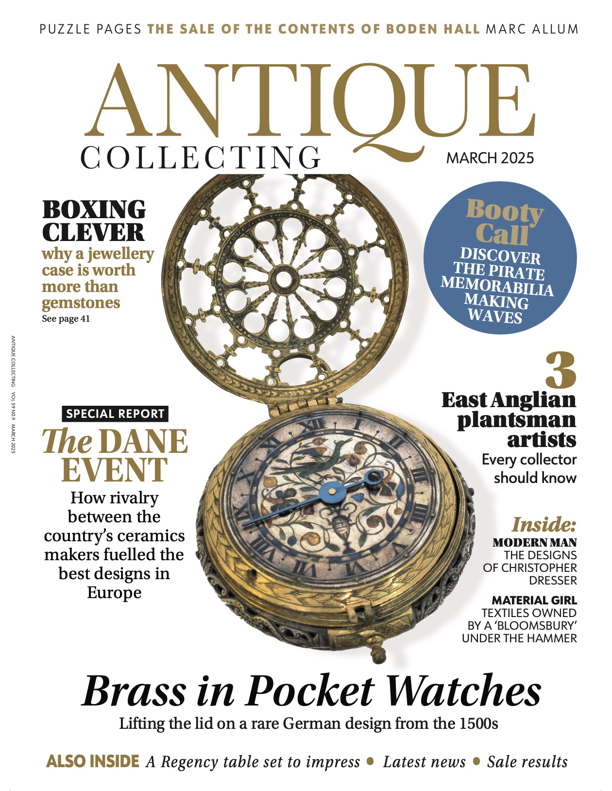 The cover of Antique Collecting magazine from March 2025