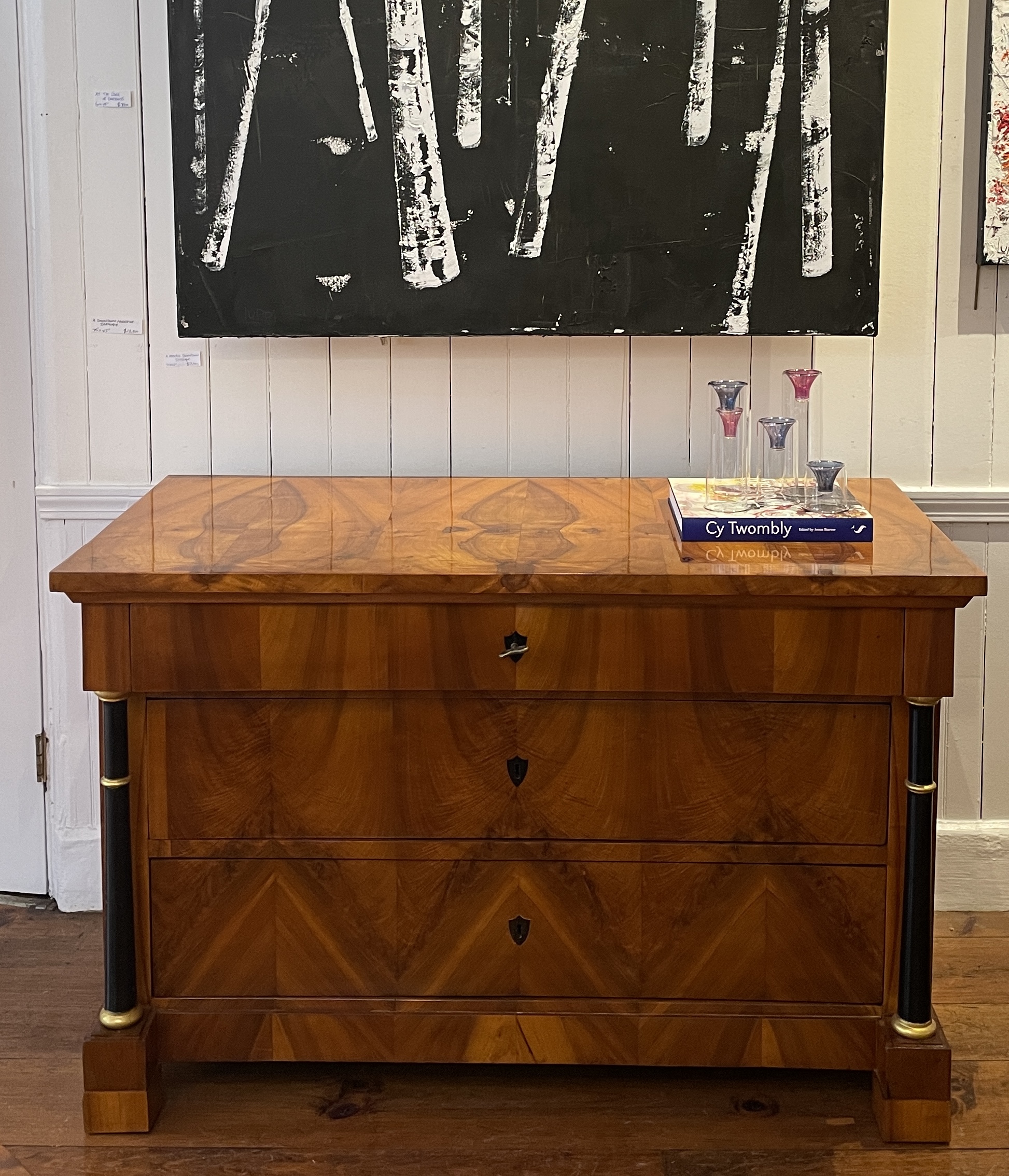 Biedermeier Chest of Drawers with a beautiful walnut veneer- available on Styylish